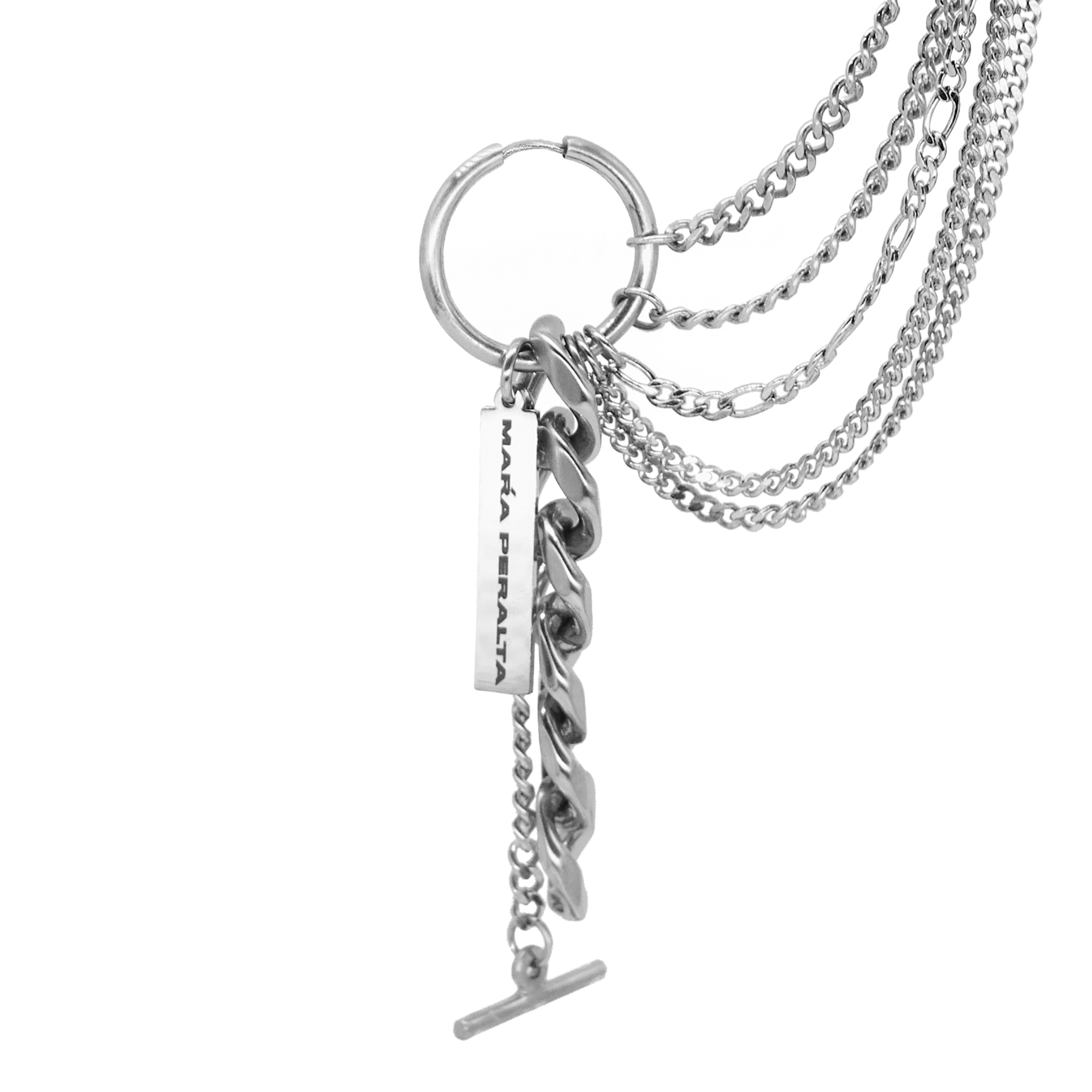 Curb Chain Earring Ear Cuff | Curb Chain Earring |Maŕa Peralta Studio