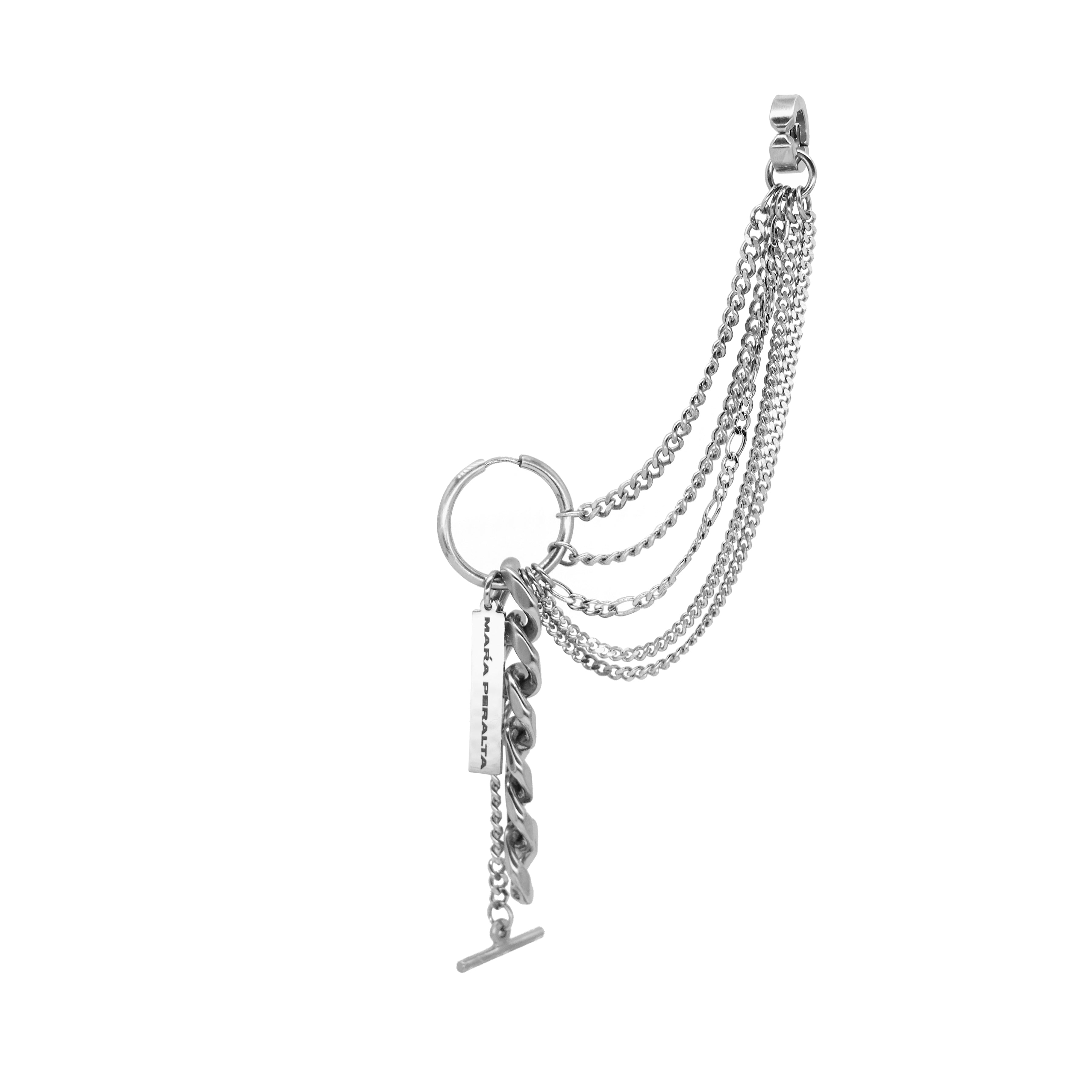 Curb Chain Earring Ear Cuff | Curb Chain Earring |Maŕa Peralta Studio