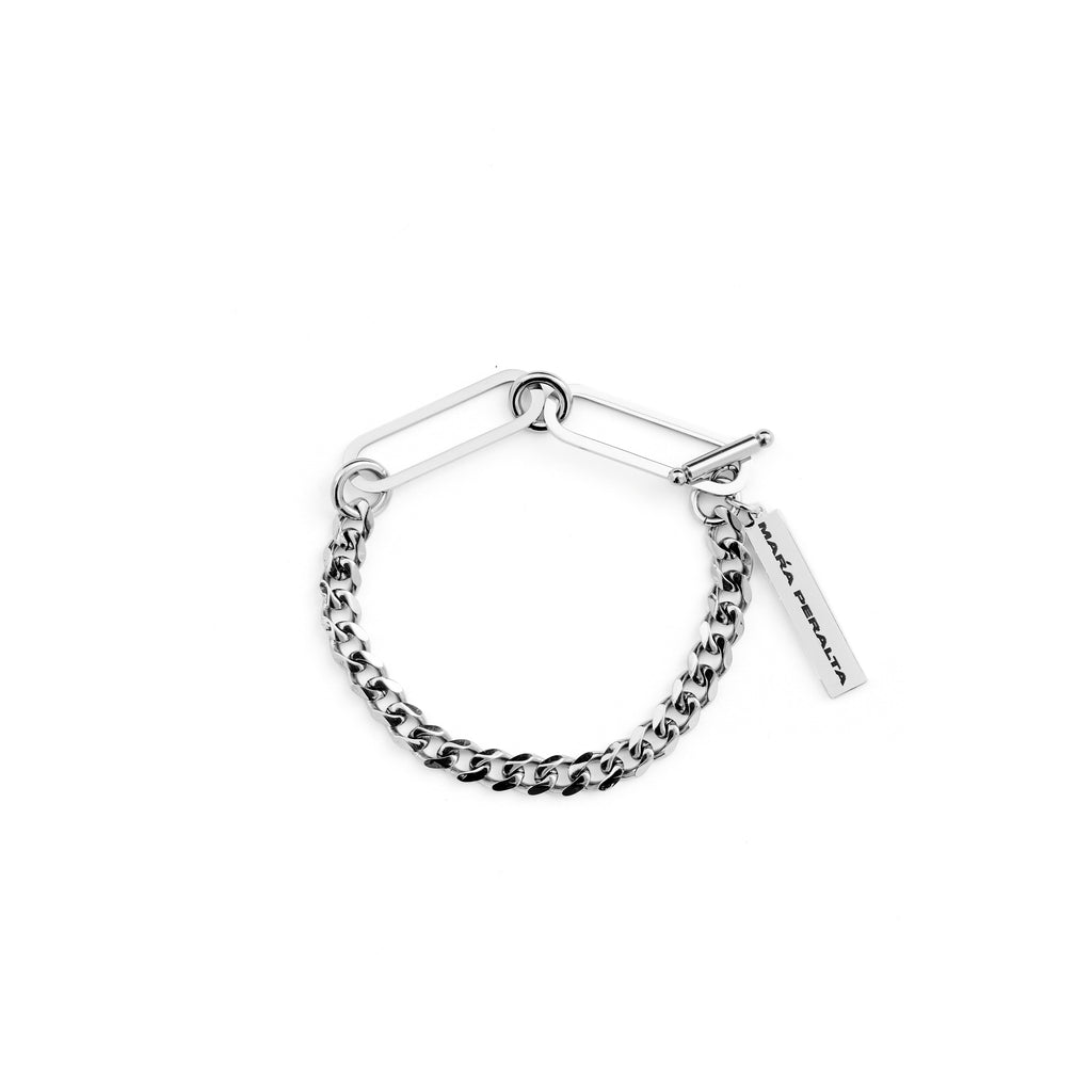 Curb Chain T-Bone Bracelet |Chain T-Bone Bracelet|Maŕa Peralta Studio