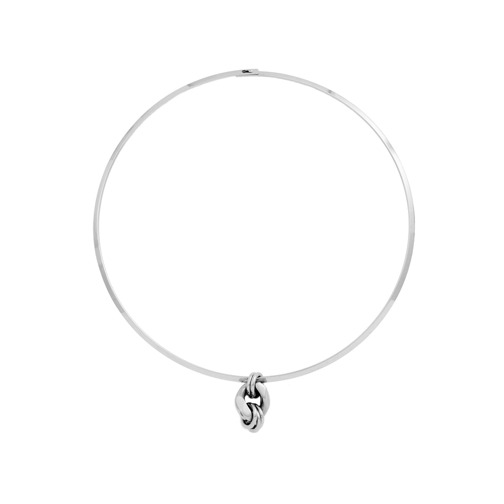 Steel Bar Choker Necklace | Chain Pendant Choker |Maŕa Peralta Studio