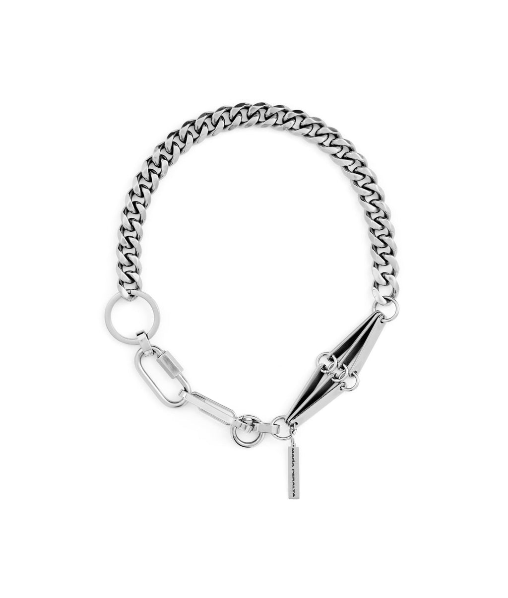 Silver Curb Chain Necklace | Curb Chain Necklace |Maŕa Peralta Studio