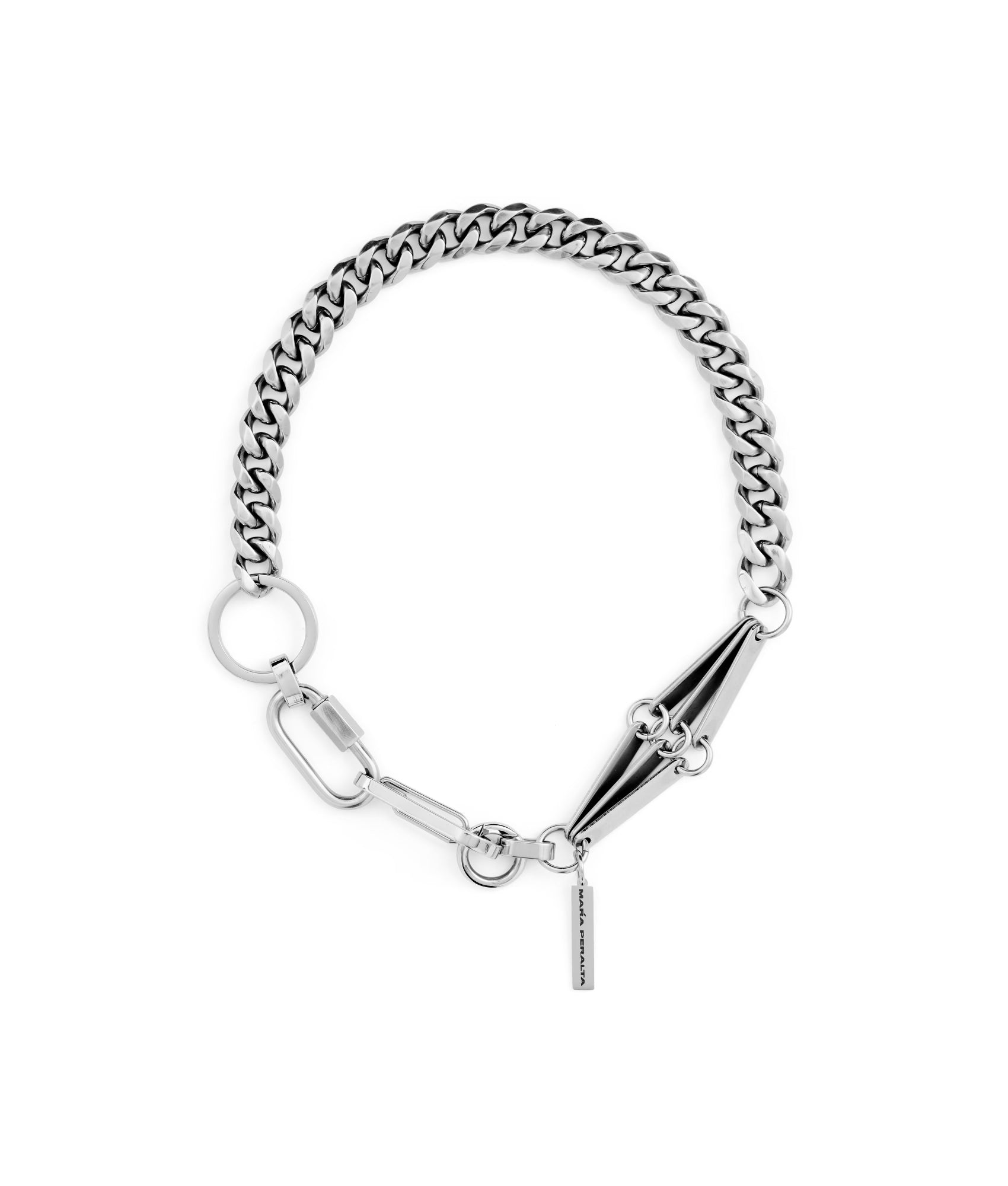 Silver Curb Chain Necklace | Curb Chain Necklace |Maŕa Peralta Studio