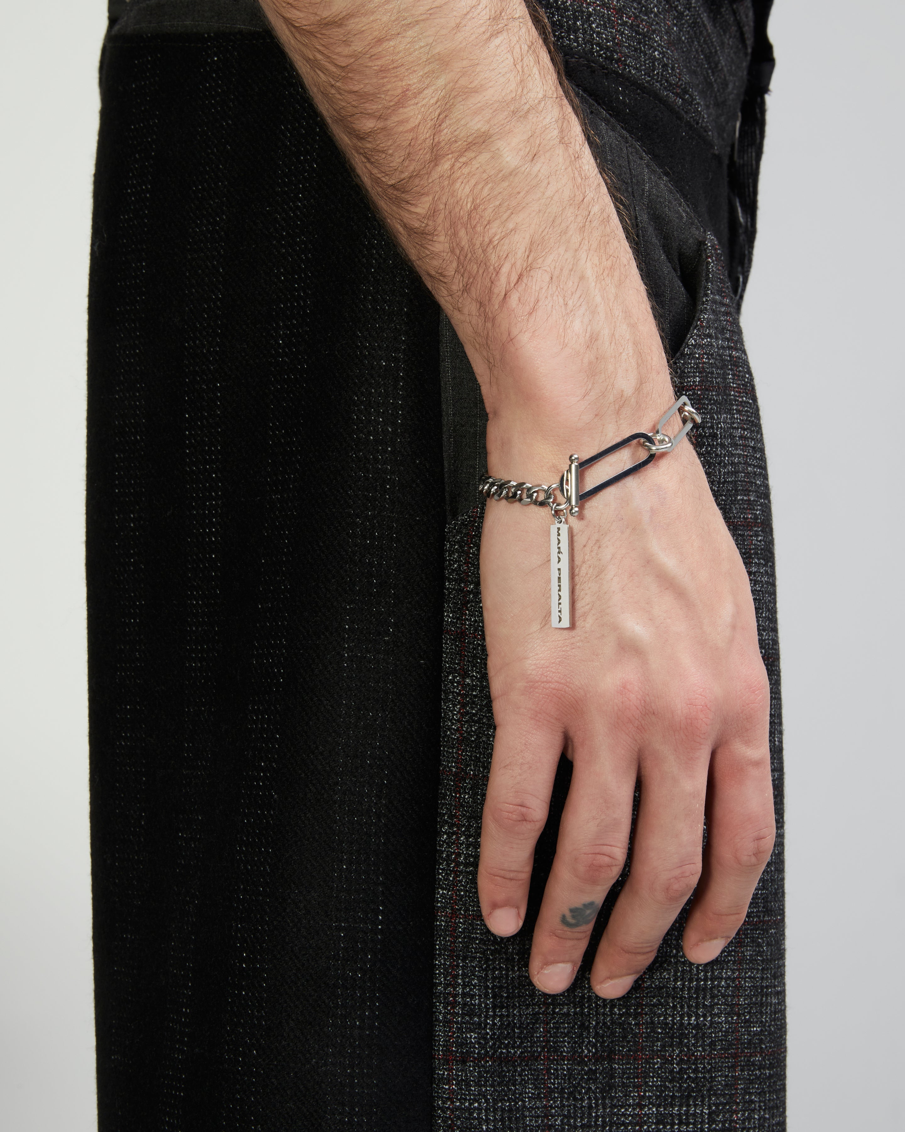Curb Chain T-Bone Bracelet |Chain T-Bone Bracelet|Maŕa Peralta Studio