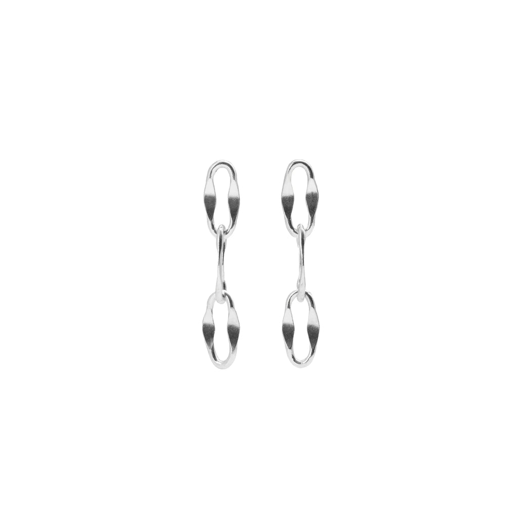 Silver Elsewhere Chain Earrings - Moveslowfast