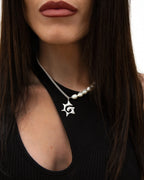 SPIKY SPIRAL Necklace with glass pearls - LAGREV