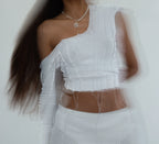 SPIKY SPIRAL Necklace with glass pearls - LAGREV