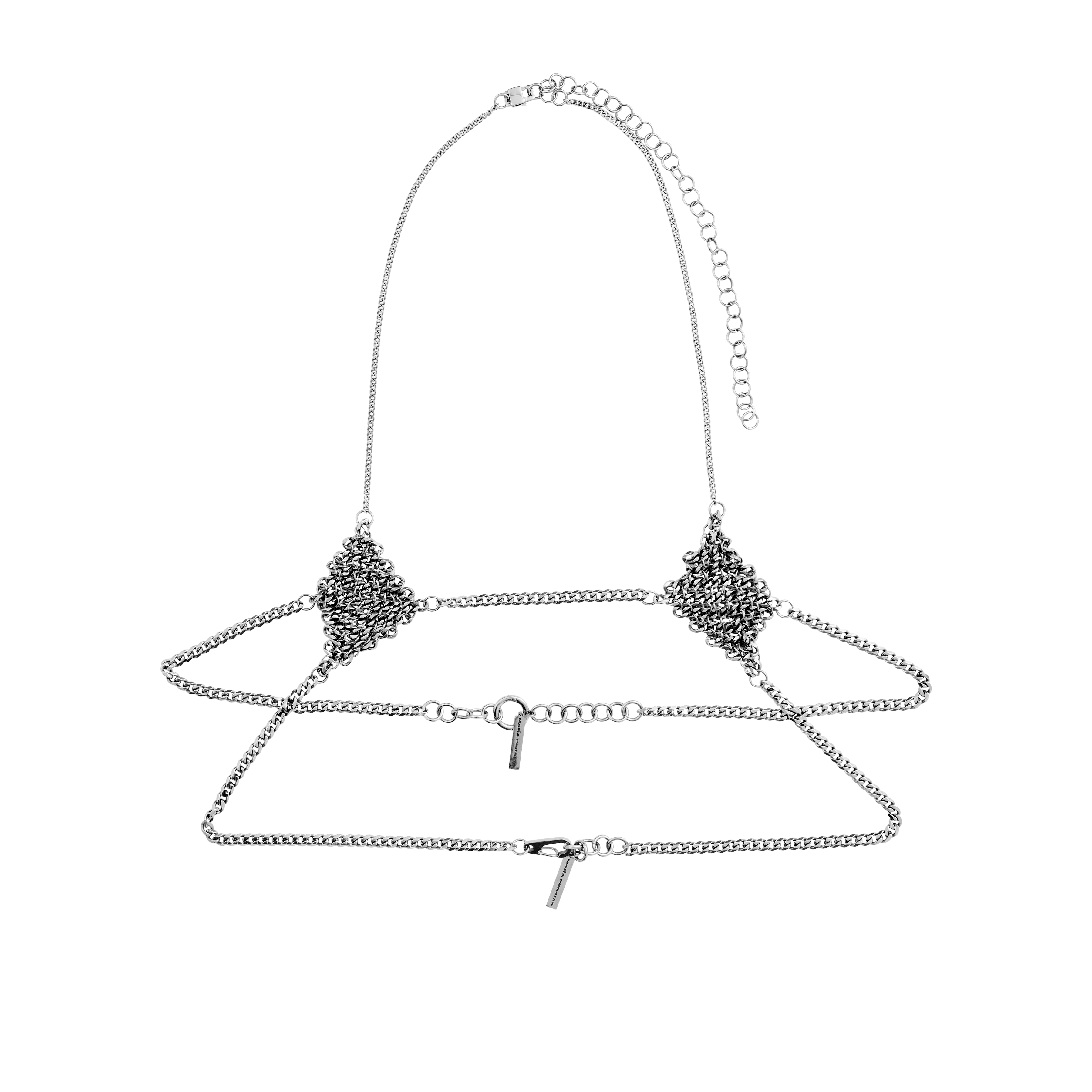 Chain Mail Diamond Top | Curb Chain Holster Top | Maŕa Peralta Studio