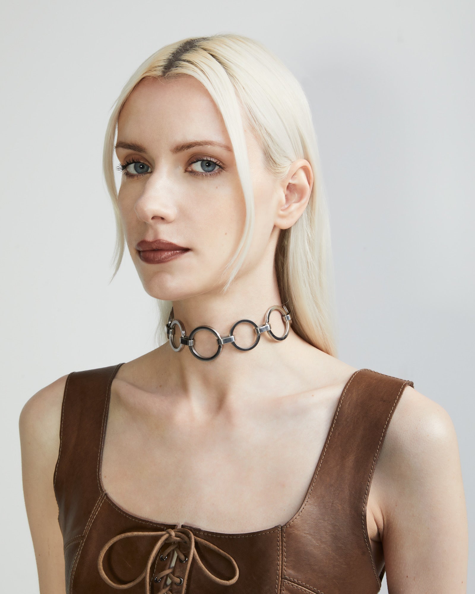 Circle Choker Necklace | Open Round Circle Choker|Maŕa Peralta Studio