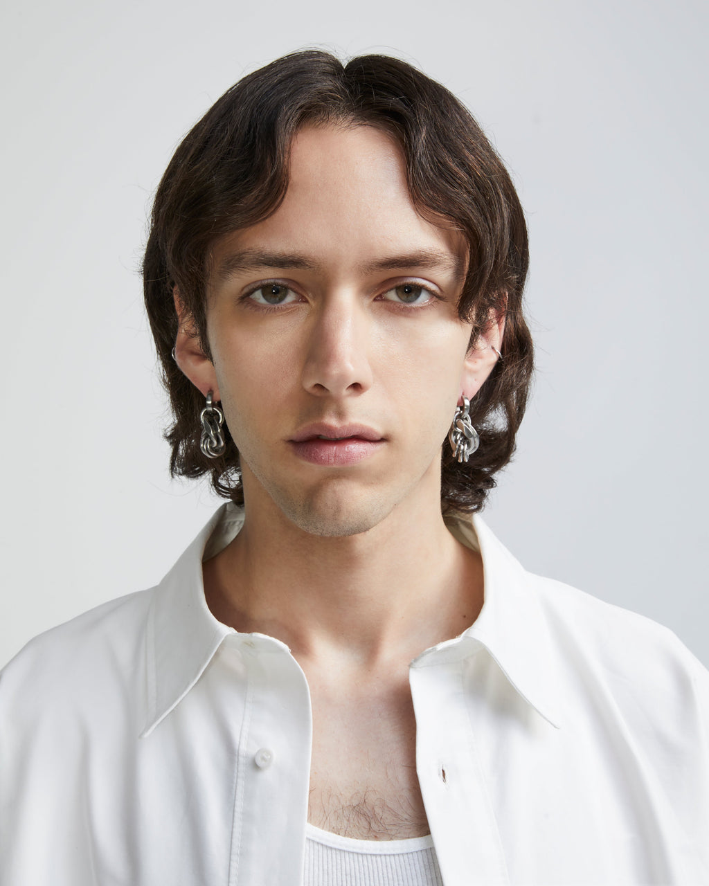 Curb Chain Pendant Earring | Curb Pendant Earring|Maŕa Peralta Studio