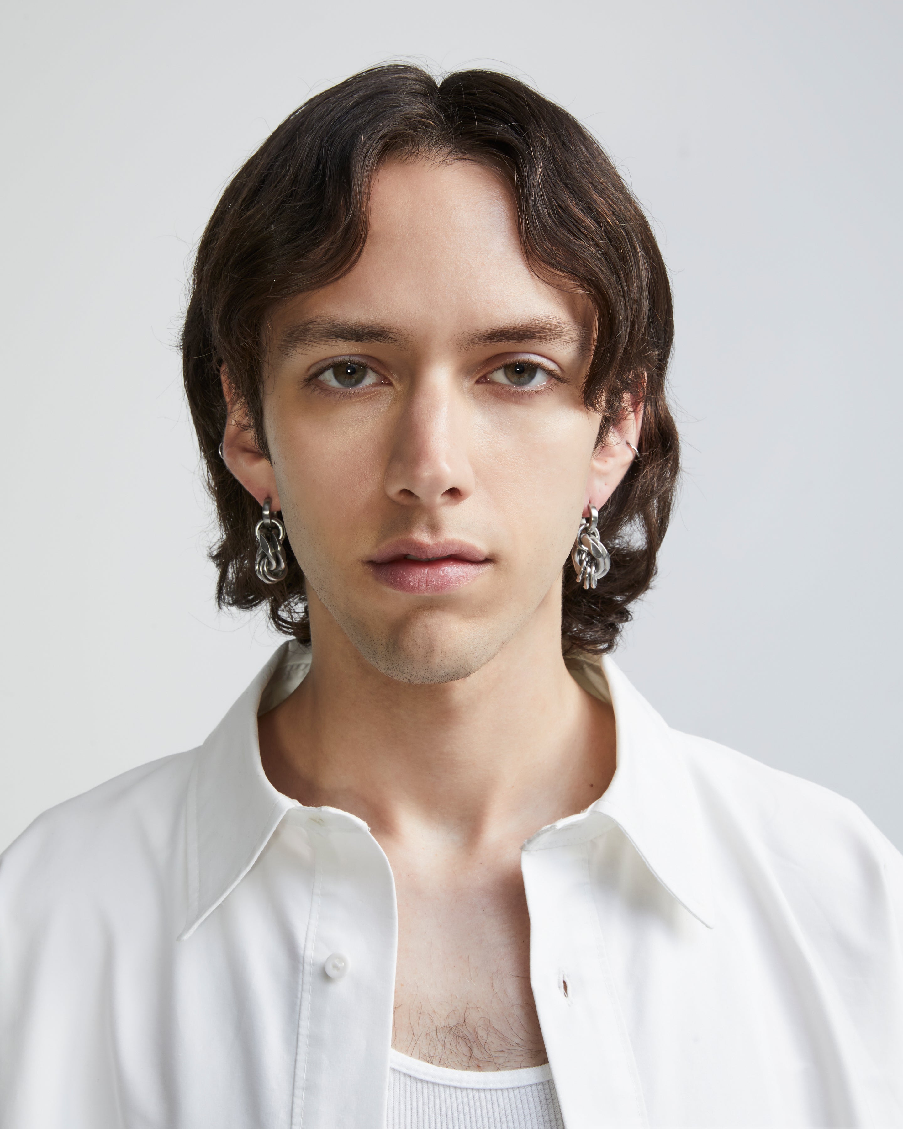 Curb Chain Pendant Earring | Curb Pendant Earring|Maŕa Peralta Studio