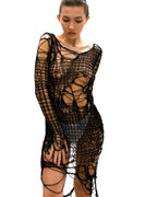 Holey Dress in Black - LAGREV